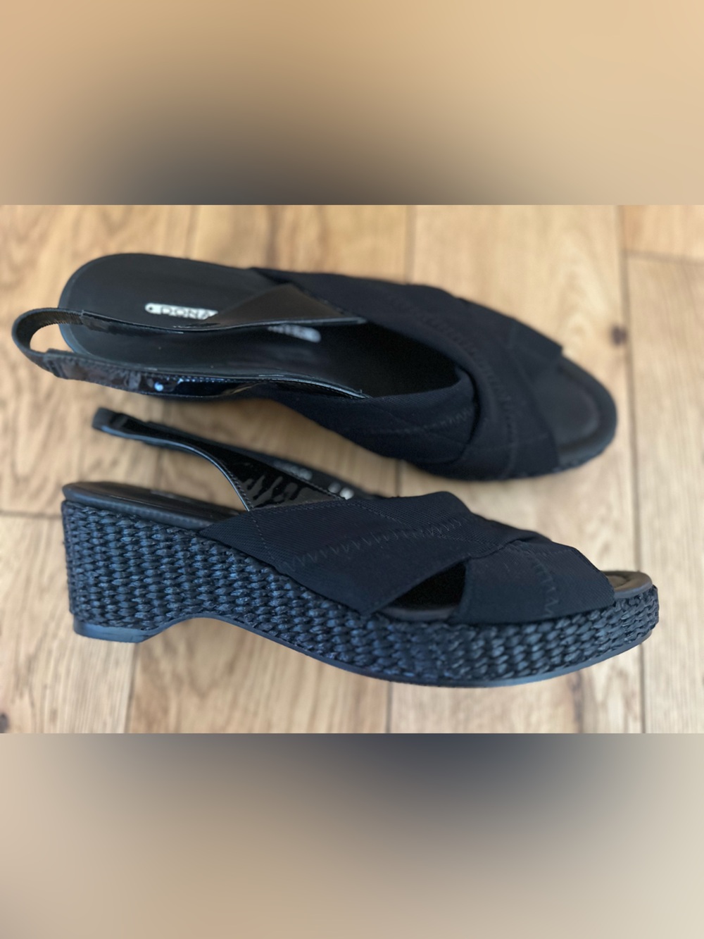 Donald J Pliner sling back espadrille wedge sandals
